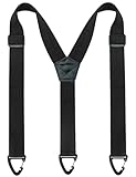 JEMYGINS Herren Outdoor Hosenträger Y-Typ längenverstellbar mit Dreieckige Anti-Rutsch-Schnalle Schwarz