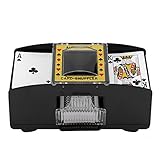 YUNYODA Kartenmischmaschine, Automatischer Kartenmischer Mischgerät zum Mischen von Karten, Spielkarten Shuffler für 2 Decks UNO, Poker, Skip BO & viele weitere Karten