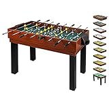 shelfmade Multifunktionaler Spieltisch, Tischfußball für Kinder, Holz, umbaubarer Billardtisch, Mini-Tischtennistisch – Multi-Spieltisch für Erwachsene – 10 Spiele in 1