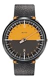 botta 24-Stunden-Einzeigeruhr Herren Schweizer Quarzwerk mit Lederarmband UNO 24 (45 mm) (Edition-15 Orange, 45 mm)