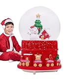 Schneekugel mit Musik, Schneekugel-Spieluhr - Harzbasis-Spieluhr-Kristallschneekugel - Dekorative Weihnachtsmann-Spieluhr, weihnachtliche Tischdekoration für Damen und Herren