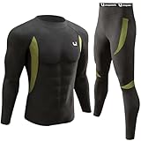 UNIQUEBELLA Thermo unterwäsche Set, Funktionswäsche Herren Skiunterwäsche Winter Suit Ski Thermo-Unterwäsche Thermowäsche Unterhemd + Unterhose