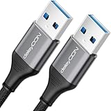 deleyCON 3,0m USB 3.0 Kabel - Super Speed 5Gbit/s (2x USB-A-Stecker) Aluminium Stecker + Nylon Kabel Datenkabel für Laptop, HDD, Drucker, Modems, Festplatten, Kameras usw.