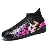 Bolognifi Herren-Fußballschuhe, Studenten-Trainingsspiele, Outdoor-Gras-Training, Sport-Fußballschuhe(Black,40 EU)