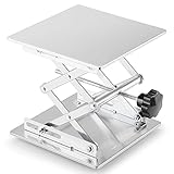 Labasics Laborhebebühne, 300 x 300 mm Lab Jack Scherenständer Hubtisch aus Edelstahl, Hebebühne Labor, Erweiterbarer Hebehöhenbereich von 95 mm bis 460 mm, Maximal Unterstützte Gewicht 25 KG
