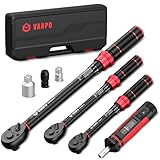 VANPO Drehmomentschlüssel 1/4 & 3/8 & 1/2, 7 teilig Drehmomentschlüssel Set 1-25Nm 5-60Nm 20-220Nm mit Drehmomentschraubendreher 1-8Nm, ±3% Fehlergenauigkeit, für Fahrrad, Motorrad, Auto Reparatur