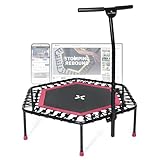 SportPlus Trampolin Indoor - Fitness Trampolin optional klappbar Ø126cm - Trampolin klein leise Gummiseilfederung - Trampolin Outdoor & Indoor - Jumping Trampolin Fitness belastbar bis 130kg