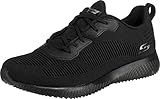 Skechers Damen BOBS Squad Tough Talk Sneaker, Black Engineered Knit/Trim, 39 EU