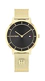 Tommy Hilfiger Zwei-Zeiger-Quarzwerk-Uhr für Damen mit Goldfarben Edelstahl-Mesh-Gliederarmband - 1782739