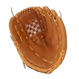 Xiuganpo Professioneller Softball-Baseballhandschuh, Ergonomische PU-Leder-Baseballfeld-Fäustlinge, Outdoor-Softballhandschuh (Brown)