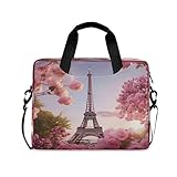 Eiffelturm Paris Rosen Laptoptasche für Damen und Herren, Computertasche, Laptop-Hülle, Aktentasche für 14/15,6/16 Notebook, Laptop-Umhängetasche für Büro, Arbeit, Reisen, Mehrfarbig/Meereswellen