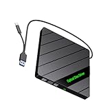Psdndeww Externe Laufwerke für Laptop, tragbarer USB-Disc-Player, externe Festplatten mit Kartenschlitz, 4 USB 3.0, 1 Typ-C-Anschluss