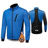 HOMTOL Herren Fahrradjacke Polarfleece-Futter Wasserdicht Winter Thermal Radjacke winddicht regenfest dicke Jacke Fleecejacke radtrikot Atmungsaktive Fahrrad Windjacke für Radsport MTB Laufen Wandern