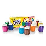 CRAYOLA - 10 Waschbare Temperafarben für Kinder, je 59 ml, Wasserbasierte, Leuchtende & Ungiftige Farben zum Malen für Zuhause & Schule, Ab 3 Jahren, 54-1205