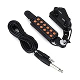 12 Loch Akustische Gitarren Tonabnehmer, Magnetic Pickup Transducer mit Volume Tone Tuner Kit für Akustikgitarre