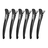 Sndyi Haarklammern Friseurbedarf, 6 Pack Haarclips zum Stylen und Schneiden, Rutschfeste Haarspangen mit Silikonband, Abteilklammern Friseur, Professionelle Salon-Haarnadeln für Dickes & Dünnes Haar