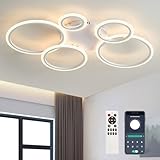 Tetipa LED Deckenleuchte Dimmbar, 60W-120W Deckenlampe LED Wohnzimmerlampe mit Fernbedienung APP Farbwechsel, Moderne Wohnzimmerlampe Dimming Deckenbeleuchtung Schlafzimmerlampe