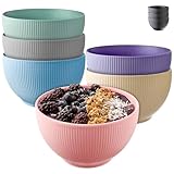 Praknu Müslischalen Set - Keramik Bunt - 6er Schalen Set - Große Müsli Schüssel - Mikrowellen- & Spülmaschinenfest - 700ml Suppenschalen