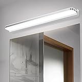 Mengjay LED Wandleuchte Innen,Spiegelleuchte Bad Spiegellampe Badlampe Wand Wandlampe Badezimmer 6000K Kaltweiß Modern Design LED Wandlampe für Wohnzimmer Schlafzimmer Küche (Silber, 50cm)