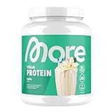 MORE Vegan Protein, 600 g, Vanilla, Proteinpulver mit bis zu 26 g Protein pro Portion, mit Soja- und Mandelprotein - made in Germany