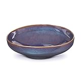 BONSOO PORZELLAN Schale Mystic Ø 26 cm 1800 ml | große vielseitige Servierschale für Salate, Obst & mehr | Suppenschale Pastateller | elegantes organisches Design kratzfest | in Mystic dunkelblau