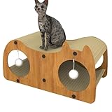 Katzentunnelschutz, interaktives Katzen-Tunnelhaus, Katzenhaus zum Schlafen, Katzen-Scratch Post für Spielzeit, Easy Assemble Cat Scratch House, Cat Scratch House mit Tunnel, Katzenmöbel