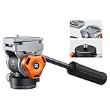 Stativkopf, K&F Concept FH-03 Fluidkopf,Stativkopf für Stativ,Videokopf mit Arca-Swiss Schnellwechselplatte, Dämpfungskopf kompatibel mit DSLRs, spiegellose Kameras, Filmkameras, Belastung bis zu 5kg