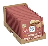 Ritter Sport Weisse Spekulatius, weiße Schokolade mit knusprigen Spekulatius-Stückchen, cremig & winterlich-aromatisch, ideal für gemütliche Weihnachtsmomente & als süßes Geschenk, 11 x 100 g