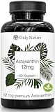 Only Nature® Astaxanthin 12 mg - 60 hochdosierte Kapseln - Made in Germany & Laborgeprüft - Natürlich & Ohne Zusätze
