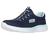 Skechers Damen 12980 Sneaker, Navy Aqua Nvaq, 41 EU