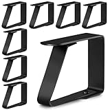 Aongray Tischdeckenklammern Edelstahl 8 Stück 5x4cm Schwarz Tischklammern Stabile Tischdecken Klammern Tischdecke Clips Für Esstische im Innen- und Außenbereich, Gärten, Restaurants, Familienabende