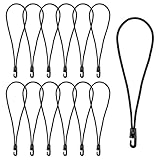 Spanngummi mit Haken, 12 Stück Expander mit Haken 26cm, Planenspanner Gummispanner für Camping Planen, Zelt, Anhängerplane, Poolabdeckung, Banner (Schwarz)