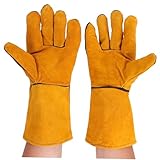 SAFIGLE Arbeitshandschuhe Gelb mit Baumwollfutter Langlebig und Hitzebeständig Schützend Handgelenk Verstärkt für Garten Bau und Vielseitige Arbeiten Unisex Einheitsgröße