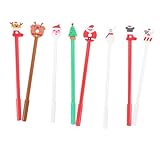 VILLFUL 10 Stück Teiliges Weihnachts-gelstifte Niedlichem Santa-motiv Angenehmes Schreibgewicht Glattes Schreiben Kreatives Geschenk für Schüler und Büro Bunte Cartoon-tintenroller