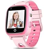 TotsyFun 4G Smartwatch für Kinder mit Video und Anrufen, Smartwatch für Kinder, IP68, wasserdicht, SOS, GPS, WLAN, Schrittzähler, Schulmodus für Jungen und Mädchen von 5 bis 14 Jahren, Geschenk (Rosa)