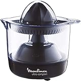 Moulinex PC1208 Elektrischer Entsafter Ultra Compact | 450ml Volumen | Orangenpresse & Zitruspresse mit 2 Drehrichtungen | Automatische Ein-/ Ausschaltung | 25W | schwarz