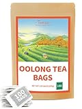 TeeLux Oolong Tee Beutel 100 Stück, Vegan, 100% Reiner Natürlicher Oolong Tee aus China, Weicher Geschmack, Ungesüßt, Biologisch Abbaubare Teebeutel