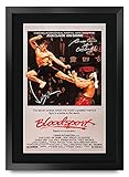 HWC Trading A3 FR Bloodsport Der Cast Jean-Claude Van Damme Geschenke Printed Poster Autogramm Bild für Film-Memorabilia Fans Signed - A3 Eingerahmt