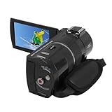 Touchscreen-Kamerarecorder, 4K-Videokamera-Camcorder mit 30-fachem Zoom, Anti-Shake-Videorecorder, Kamera, Externes Mikrofon, Gegenlichtblende, 270 Grad Drehbarer Bildschirm