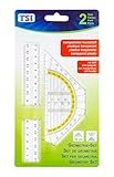 TSI Geometrie-Set (Lineal 17 cm und Geodreieck mit Griff 16 cm), Art. Nr. 46308