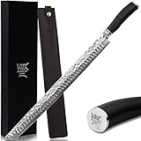 YOUSUNLONG Thunfischmesser 430 mm - Japanischer Damaststahl Ultimate Yanagiba Messer Sujihiki Messer Geeignet zum Schneiden von großen Maguro Thunfisch Lachs - Ebenholzgriff mit Lederscheide