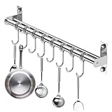 UESDU Hakenleiste KüChe, KüChenleiste Hakenleiste KüChe Ohne Bohren KüChenreling KüChenreling Edelstahl KüChenstange KüChenleiste Ohne Bohren