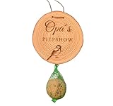 Geschenk für den Bester Opa | lustige Geschenkidee Geburtstag aus Holz für den Garten | Opas Piepshow zum Aufhängen | Meisenknödelhalter | Vogelfutterhaus für Wildvögel klein
