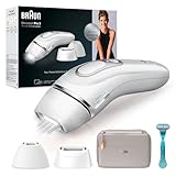 Braun IPL Silk Expert Pro 3 Haarentfernungsgerät Damen, sichtbare Haarentfernung, Designed In Germany, 3 Aufsätze, Alternative zu Laser Haarentfernung, PL3221, weiß/Silber