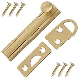 Gadpiparty Massiver Messing Türriegel für Schiebetüren 75mm mit Verstärkungsplatte Flächenbündiger Türschlossriegel Geräuschlos für Schlafzimmer Scheunentüren