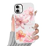Yoedge Transparent Handyhülle für iPhone 17 Hülle, Aesthetic Hibiskus Blumen Bunt Sommer Muster Niedlich Flower Design Mädchen Geschenk Schutzhülle, Silikon Case Cover für iPhone 17 6,3',Lilien