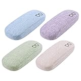 JSMTKJ 4 Stücke Hardcase Brillenetui, Hartschalen-Brillenetui, Brillenetui Box Tragbare Harte Brillenetui für die meisten Brillen und Sonnenbrillen, geeignet für Männer und Frauen