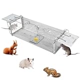 DAJASD Rattenfalle Lebend, 41x14x11cm, Marderfalle Lebendfalle, Kastenfalle aus Edelstahl, zum Fangen von Mäusen, Marder und Füchse, Kaninchen verwendet Wird für Küche Garten Lagerhaus