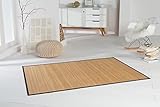DE-COmmerce Bambusteppich HIGHQ Bambusmatte Läufer mit Bordüre rutschfest 70x140 cm