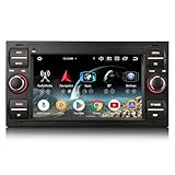 Erisin Android 13 Acht-Kern Autoradio 4GB+64GB Für Ford Focus C-Max S-Max Galaxy Kuga Fiesta Transit mit GPS Navigation CarPlay Android AUTO WiFi 4G Bluetooth AM/FM RDS Radio Touchscreen DAB+ DVR OBD2
